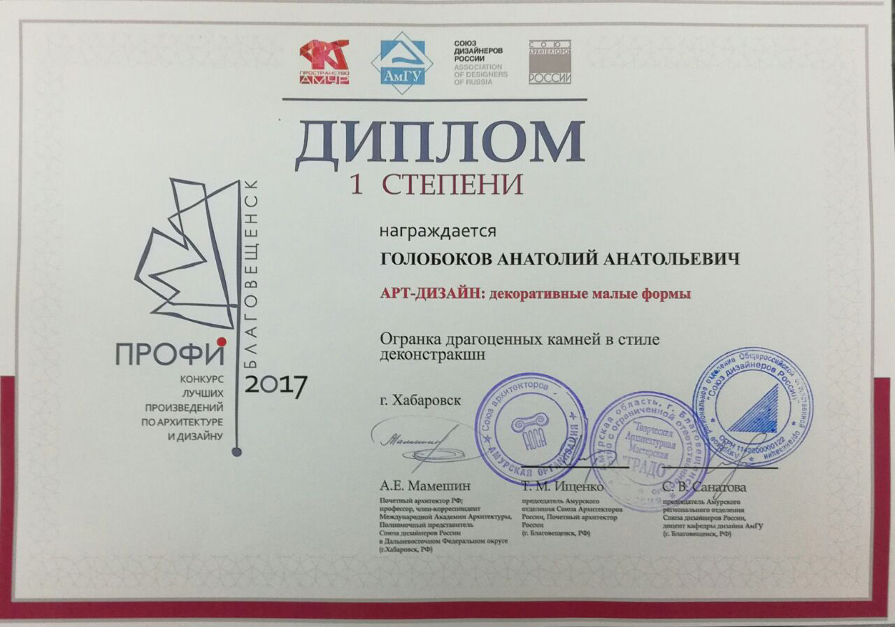 Диплом 1-й степени Голобокову А.А.